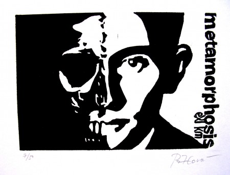 Proměna Franz Kafka, Exlibris Karel Musil, linoryt, 2008